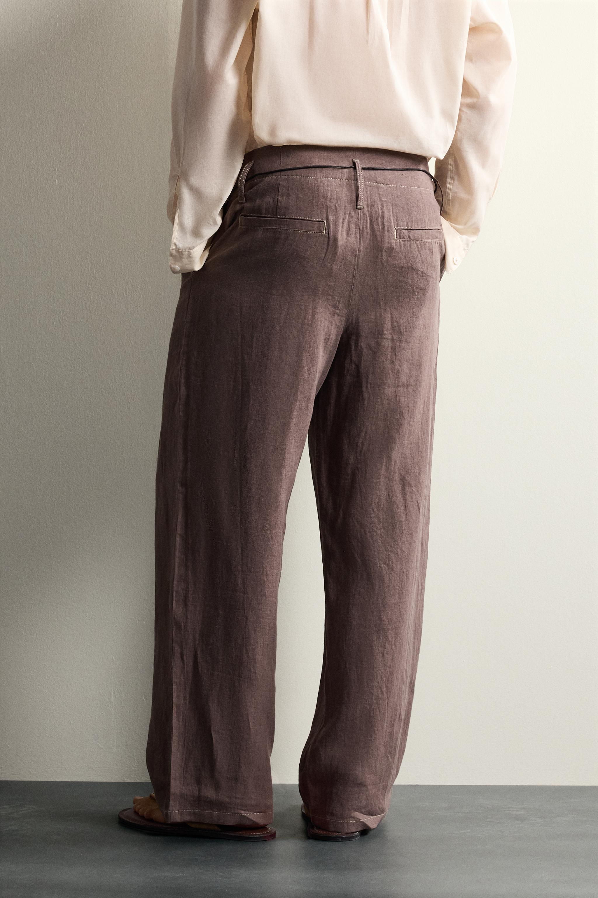 100% LINEN RELAXED FIT PANTS